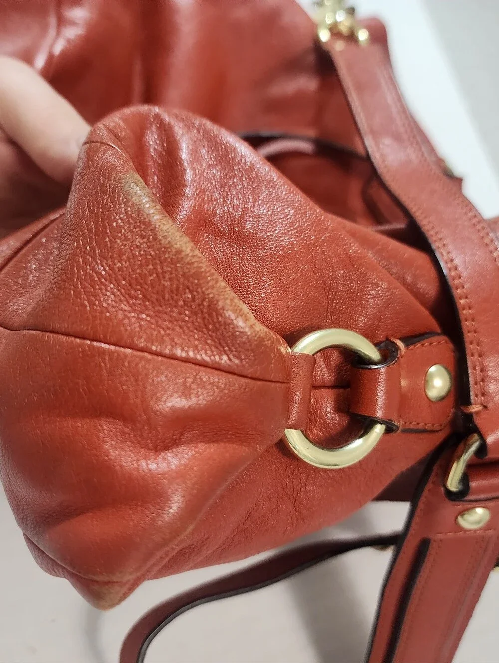 COACH Ashley Vermillion Orange Leather Satchel Shoulder Crossbody Bag Vintage